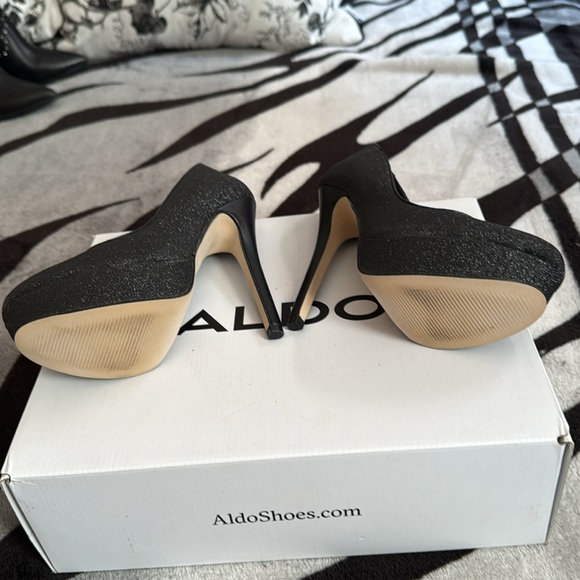 Black Sparkle Platform Shoes - Picture 4 of 5